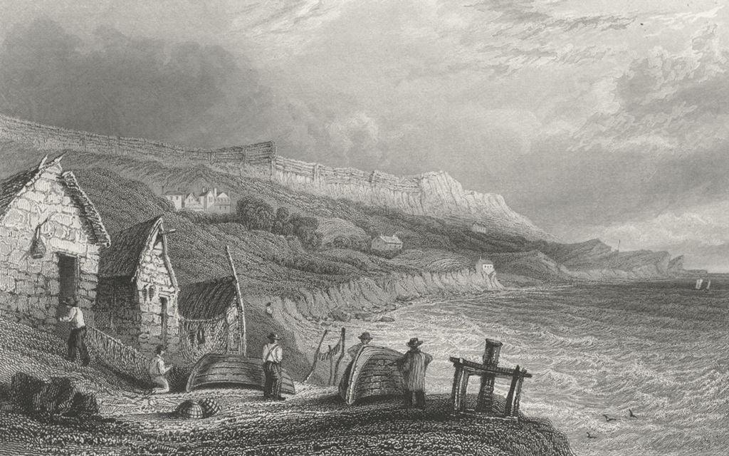 ISLE OF WIGHT. Puckaster Cove-Bartlett c1840 old antique vintage print picture